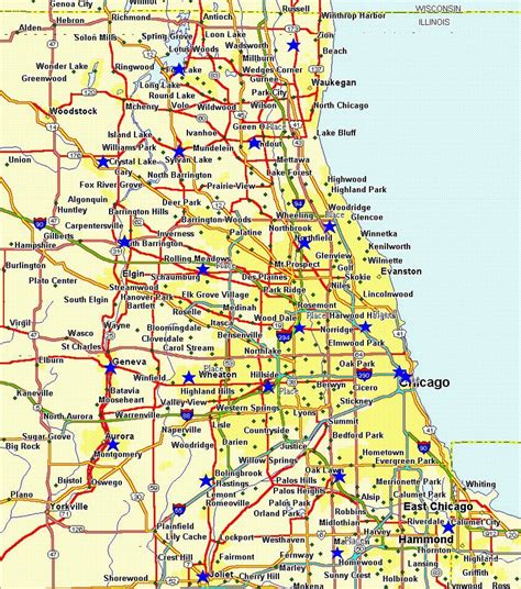chicago in usa map.